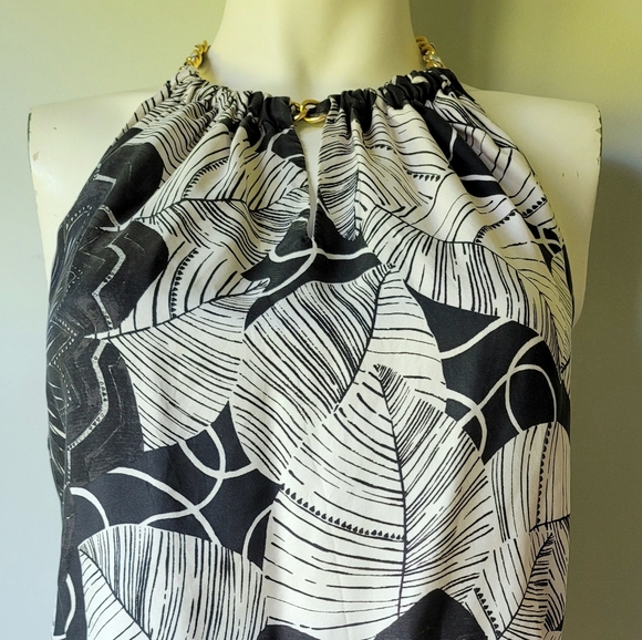 White House Black Market Women's Silk Chain Link Halter Top Size 4 - Picture 2 of 10